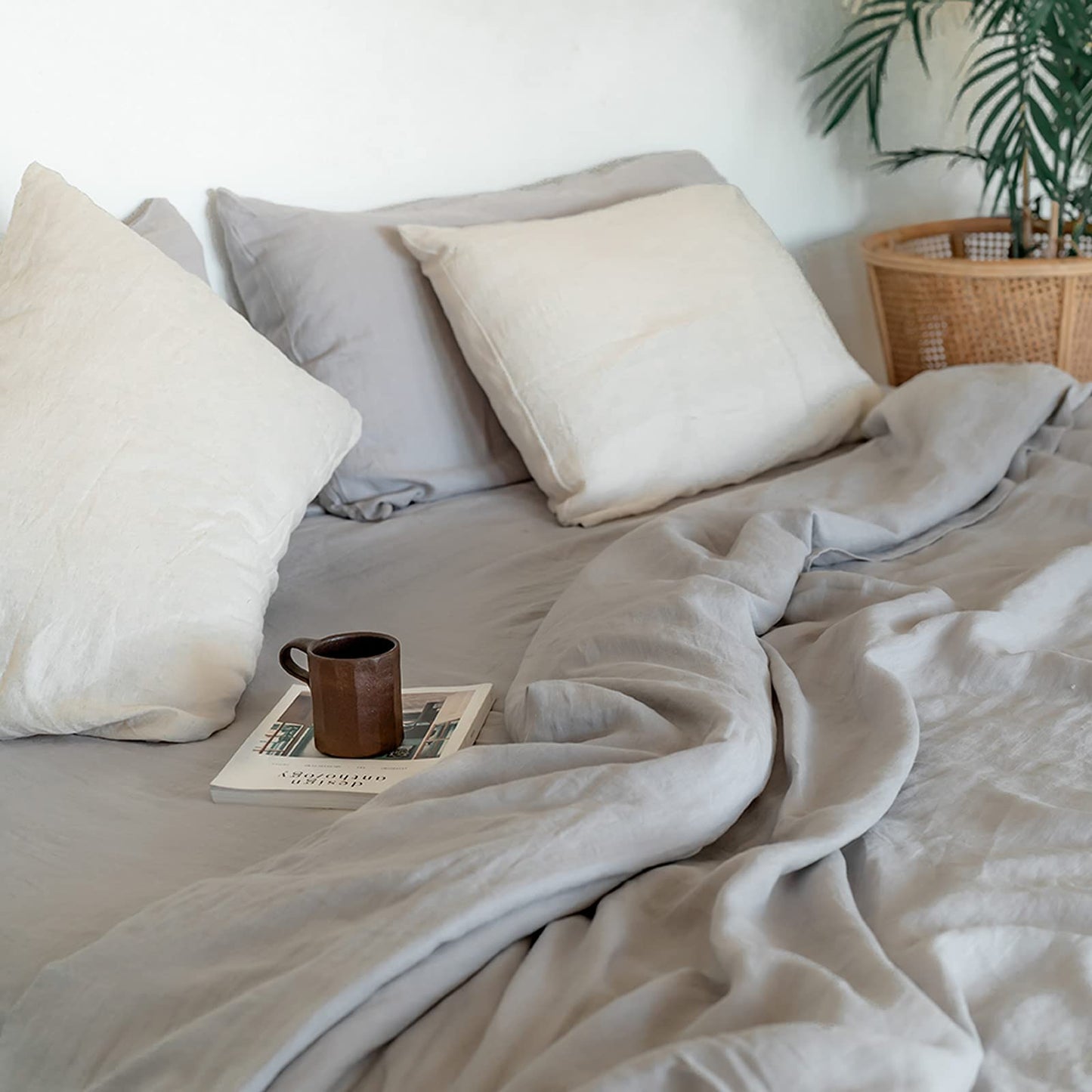 Baloo 100% French Linen Duvet Cover for Weighted Blanket (Dove Grey - 80"x87" - King Size) | Cooling, Soft & Durable | Certified European Flax® | for Baloo 25lbs Weighted Blanket