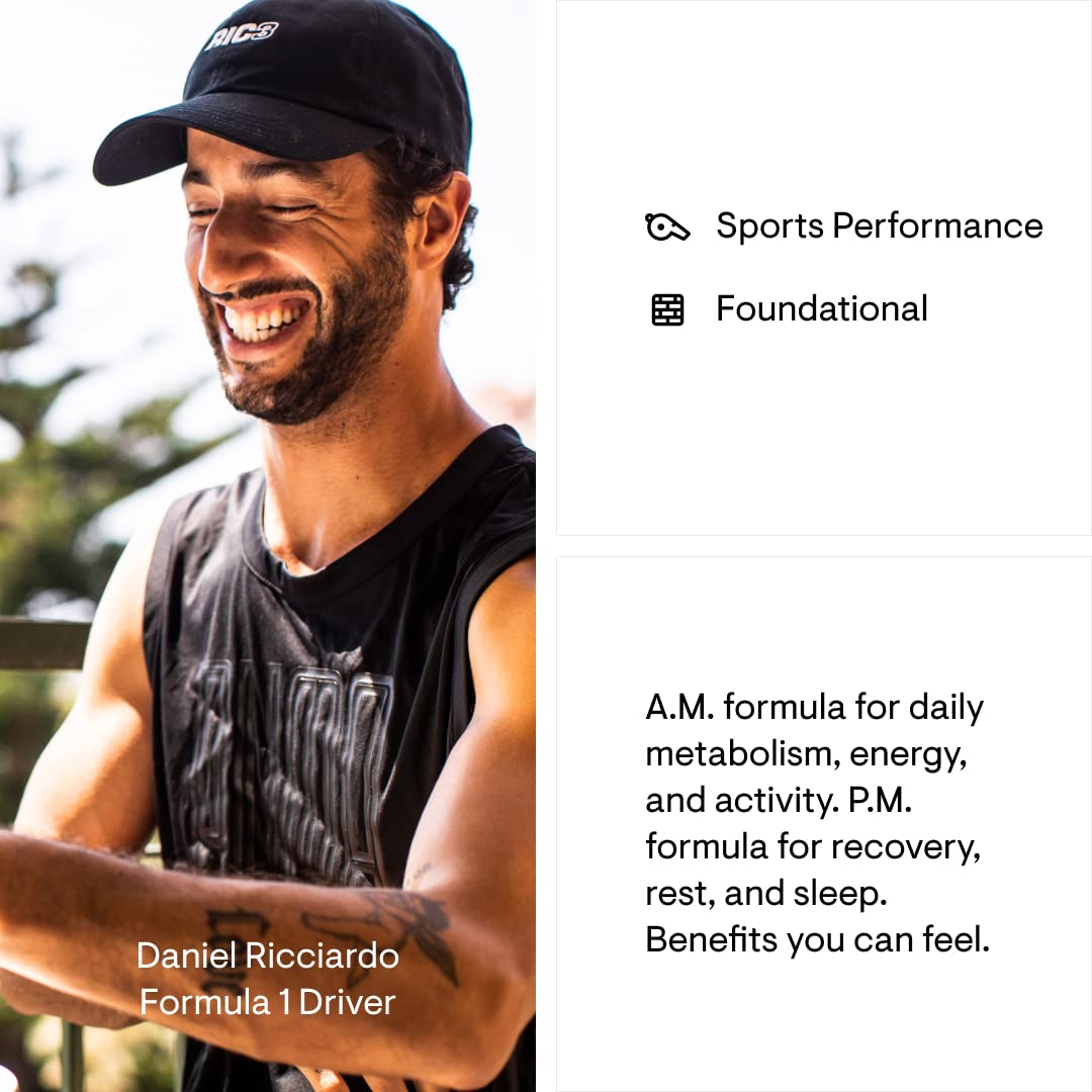 THORNE Multi-Vitamin Elite AM & PM (180 Capsules) & Amino Complex (Berry, 8 Oz) Bundle - Supports Energy Production & Athletic Performance - Gluten Free, Soy Free, Dairy Free