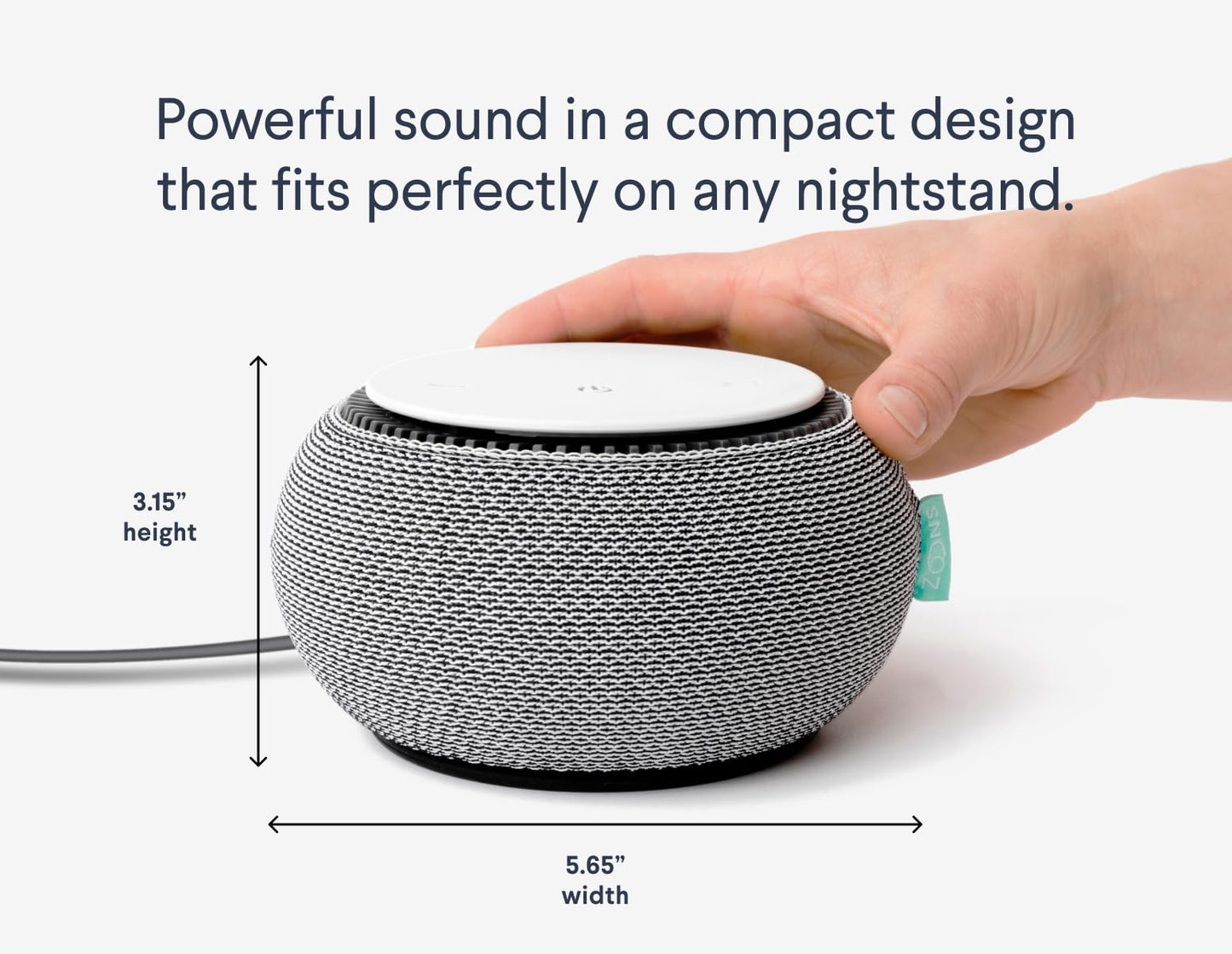 SNOOZ Smart White Noise Sound Machine - Real Fan Inside for Non-Looping White Noise, Sleep Aid for Adults, Travel, Sleeping, Bedroom, Portable, Baby Registry Essential - Cloud