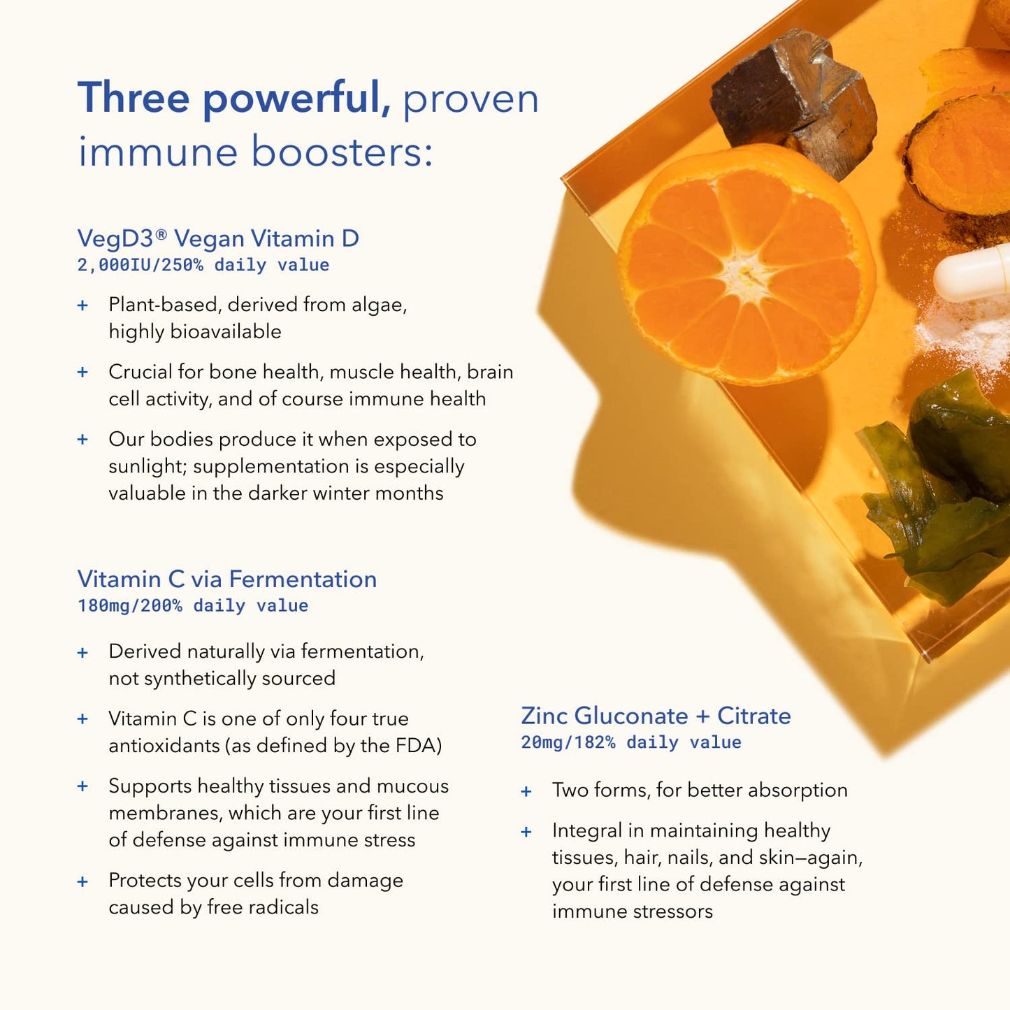 TRU NIAGEN Immune Support Supplement - Daily Defense - Vitamin C from Fermentation, Vegan Vitamin D3 2000 IU, Zinc, Plus Theracurmin (Curcumin) + Multi Award-Winning NAD Boosting Niagen 150mg 30ct