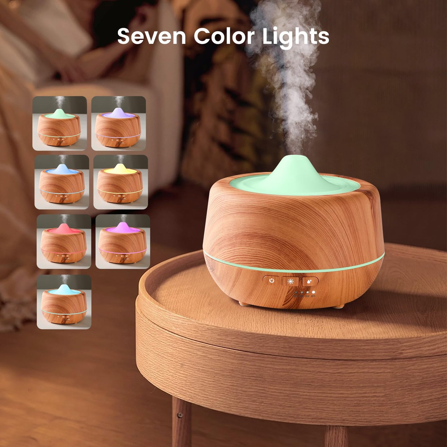 Inxdolhom Aromatherapy Diffuser,Oil Diffuser,500ml Difusor De Aromas para Casa 7 Ambient Light Waterless Auto Off,2 Mist with 10 Scented Essential Oils,Timer for Home, Bedroom, Office, Kids