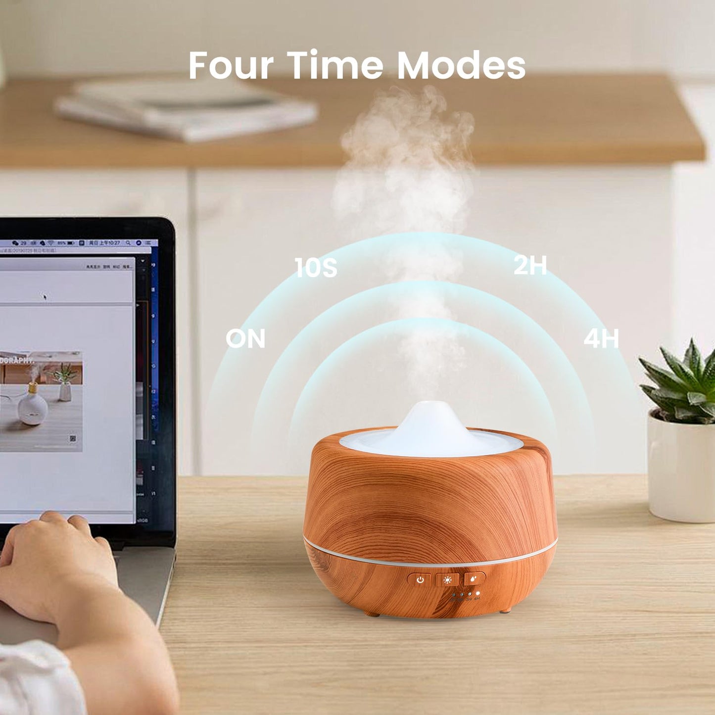 Inxdolhom Aromatherapy Diffuser,Oil Diffuser,500ml Difusor De Aromas para Casa 7 Ambient Light Waterless Auto Off,2 Mist with 10 Scented Essential Oils,Timer for Home, Bedroom, Office, Kids