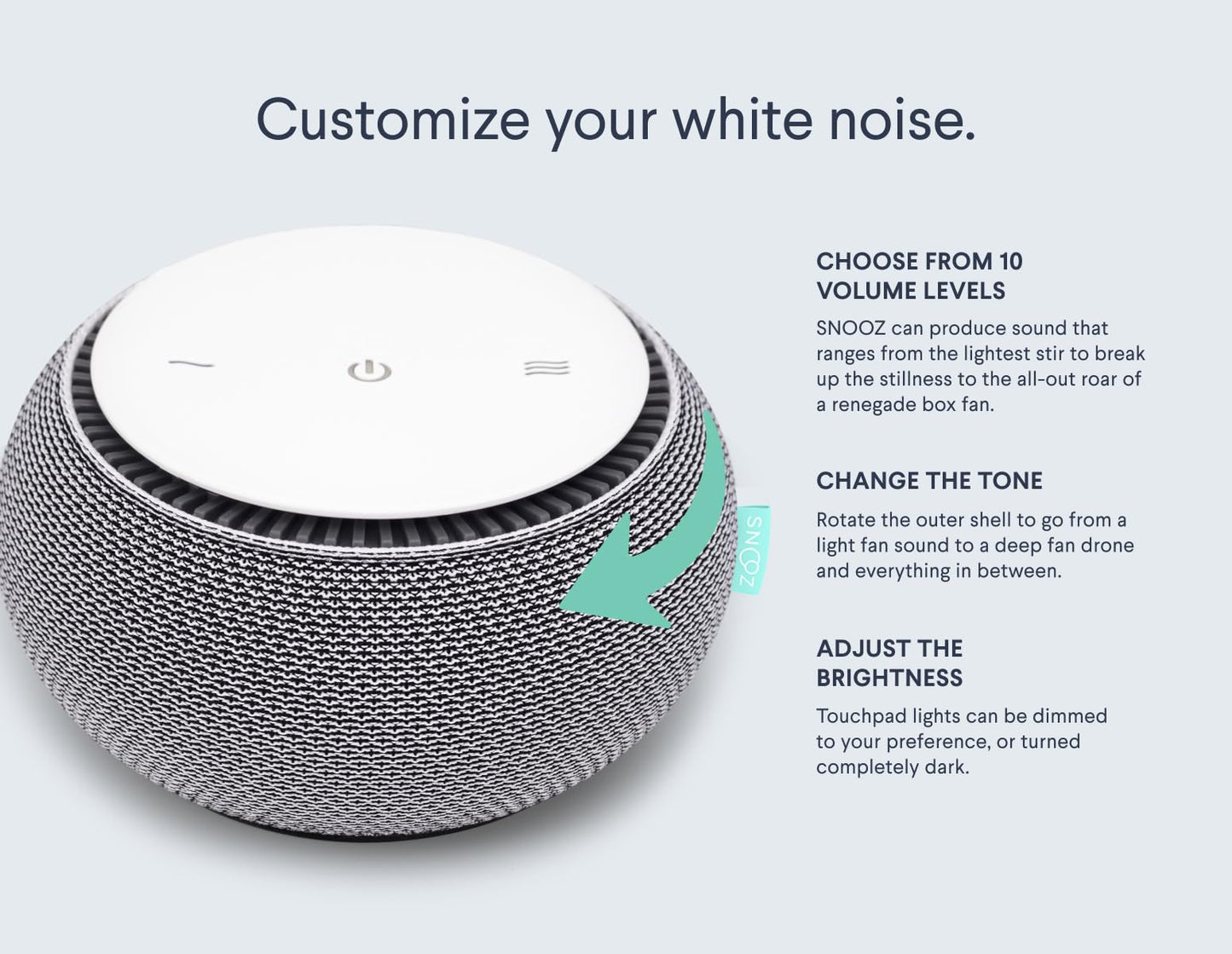 SNOOZ Smart White Noise Sound Machine - Real Fan Inside for Non-Looping White Noise, Sleep Aid for Adults, Travel, Sleeping, Bedroom, Portable, Baby Registry Essential - Cloud