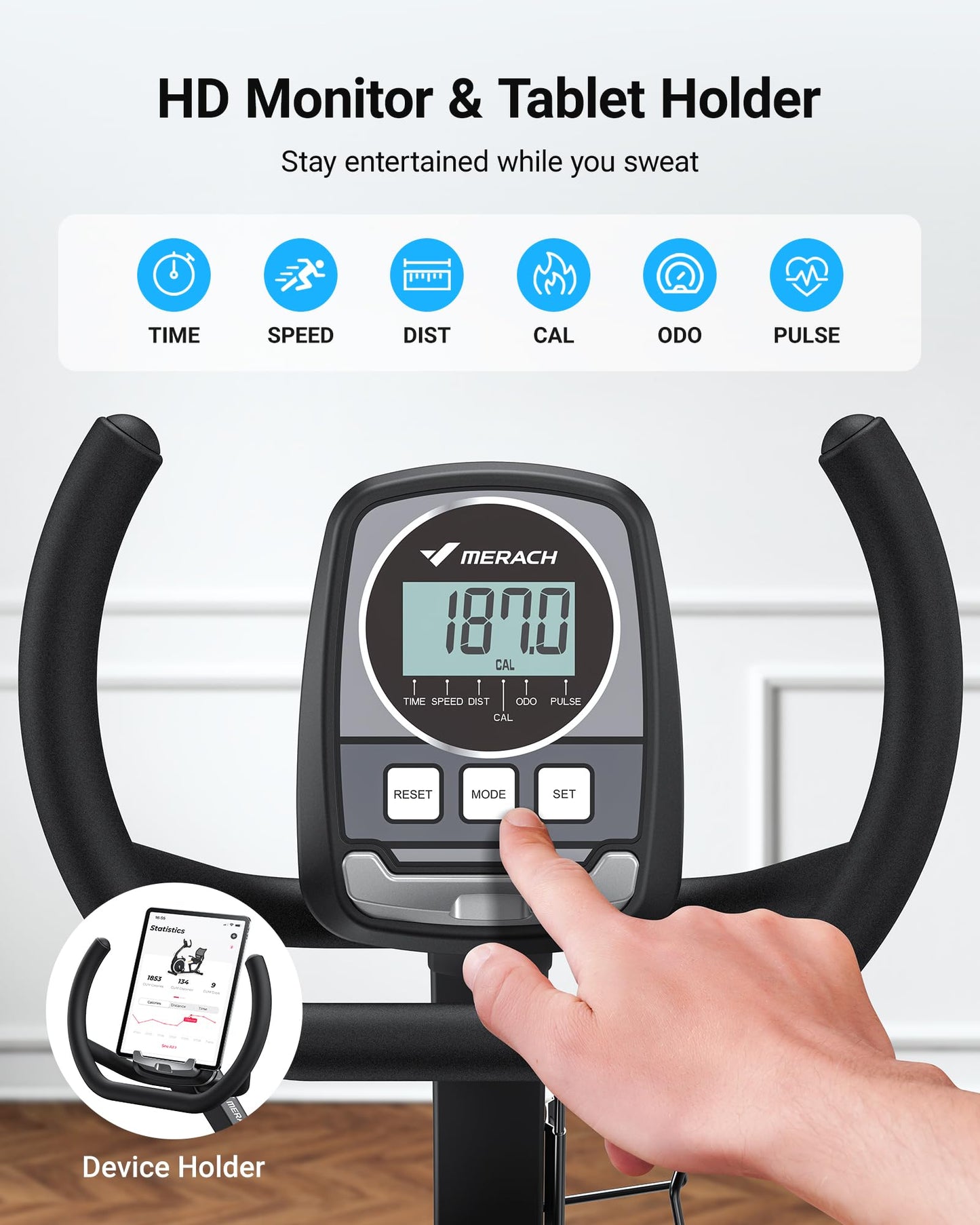MERACH Recumbent Exercise Bike, High-end Recumbent Bike for Home, Light Commercial Recumbent Bikes for Seniors Adults, Magnetic Recumbent Stationary Bike with Smart Bluetooth and Exclusive App, LCD, Heart Rate Handle