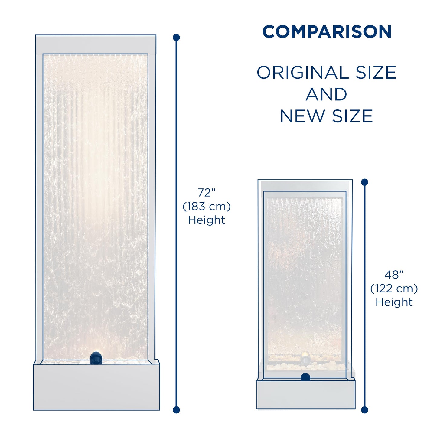 Alpine Corporation Mirror Waterfall Fountain with Stones and Lights - Zen Indoor/Outdoor Decor for Office, Living Room, Patio, Entryway - 72 Inches