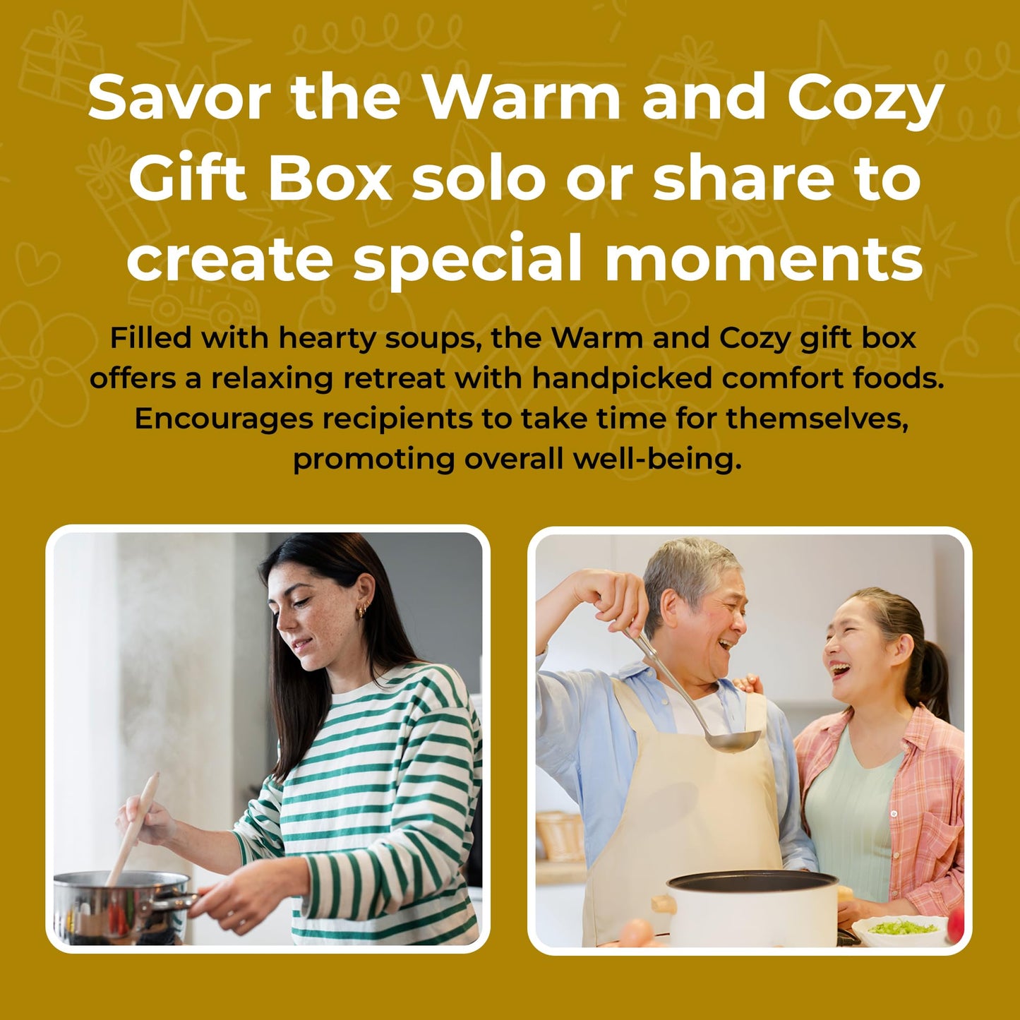 Gift Basket Village Warm and Cozy Gift Box - Includes Crackers, Soup Bowls and Savory Soups - Get Well Soon Gifts for Women and Men - Comfort Food Gift Box for Cold Weather, Winter, Autumn & More