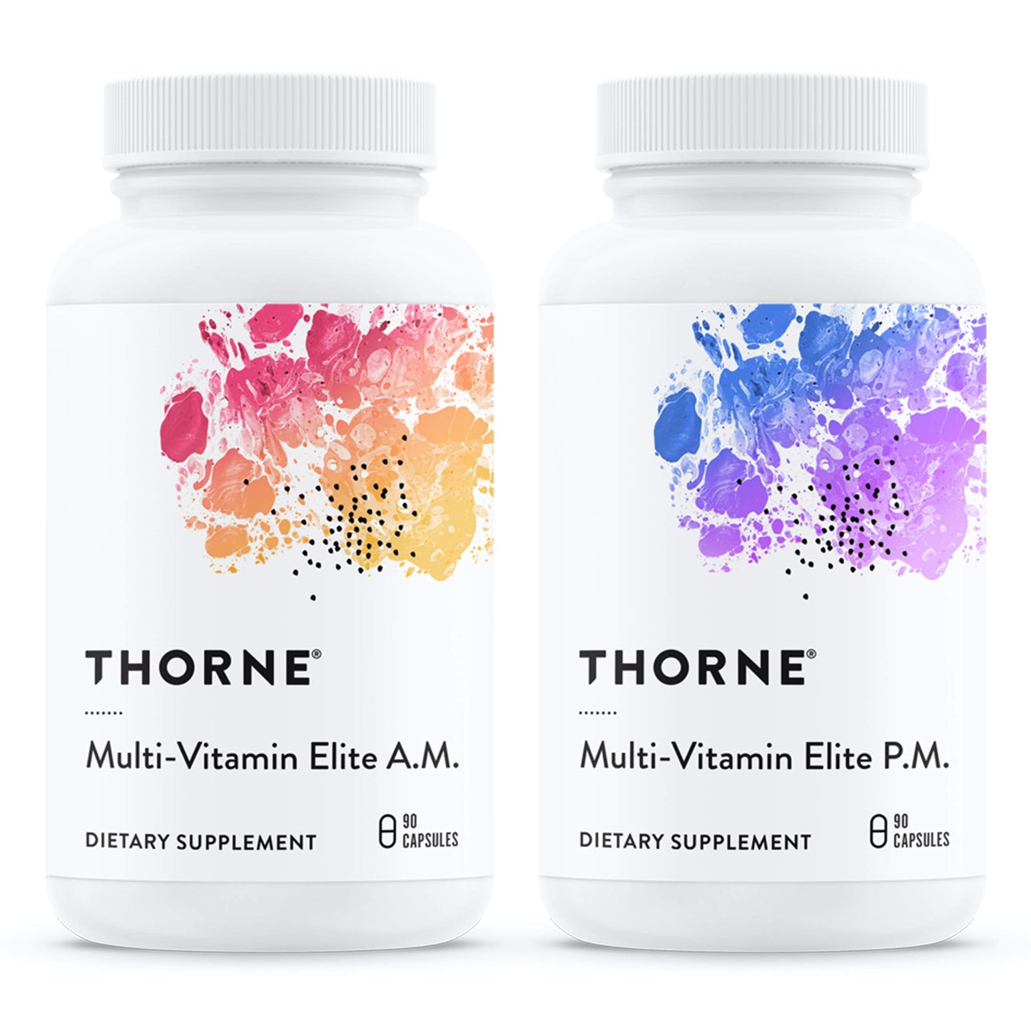 THORNE Multi-Vitamin Elite AM & PM (180 Capsules) & Amino Complex (Berry, 8 Oz) Bundle - Supports Energy Production & Athletic Performance - Gluten Free, Soy Free, Dairy Free