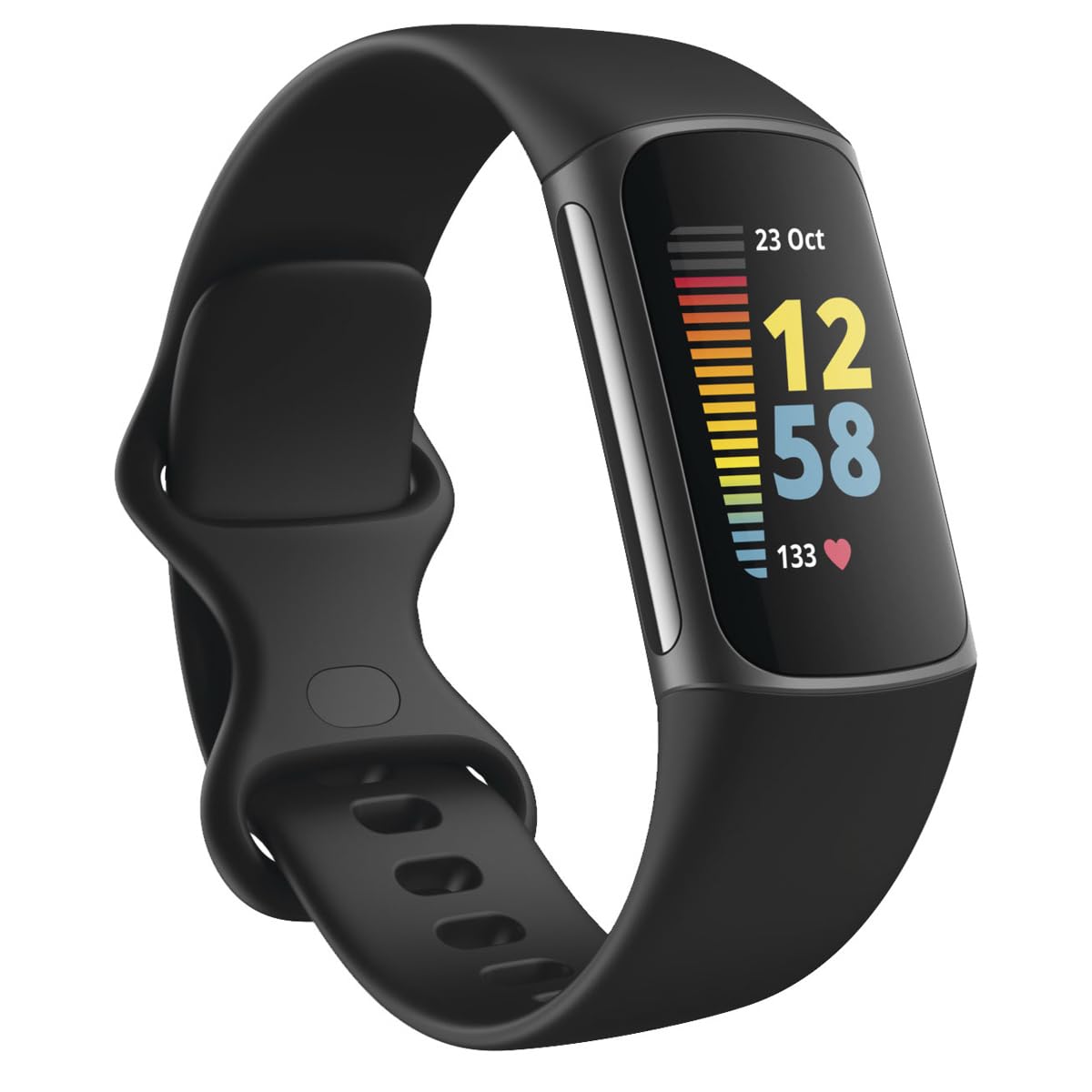 Fitbit Charge 5 Advanced Health & Fitness Tracker with Built-in GPS, Stress Management Tools, Sleep Tracking, 24/7 Heart Rate and More, Black/Graphite, One Size (S &L Bands Included)