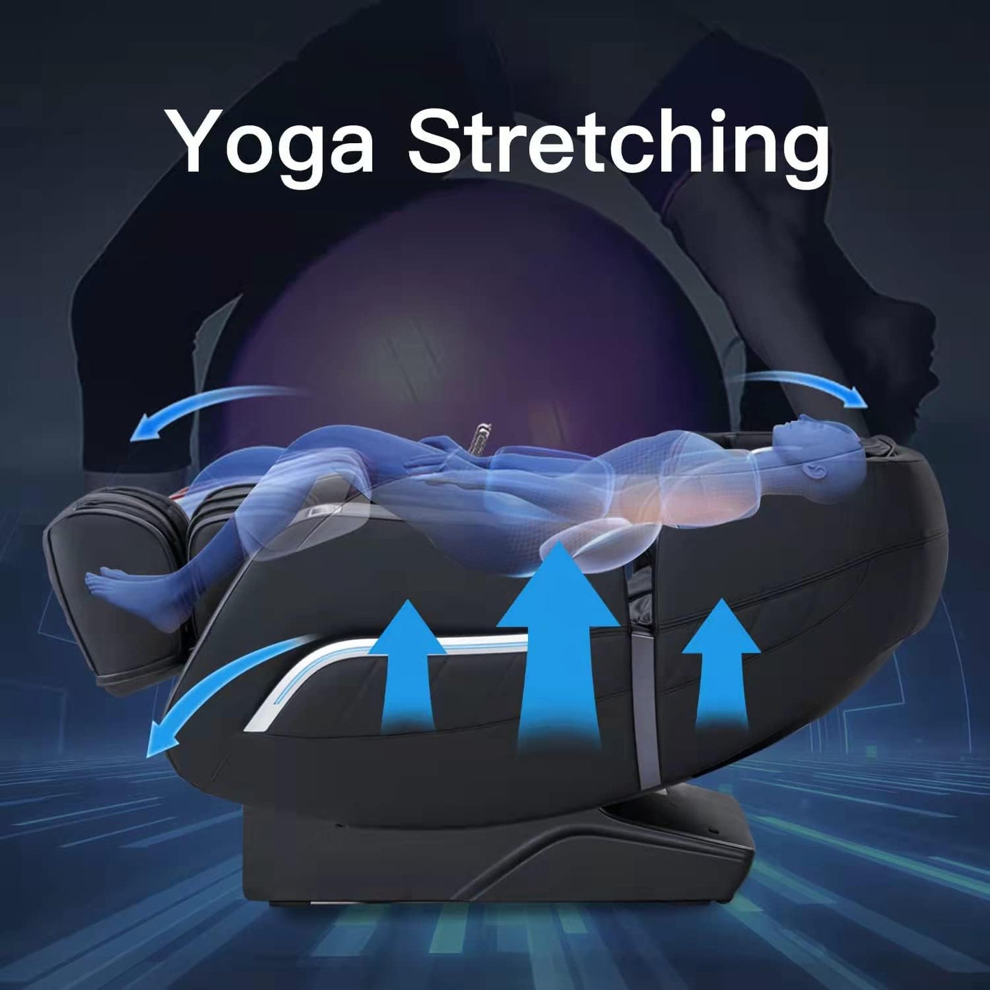 iRest A306 Massage Chair, Full Body Zero Gravity Recliner with AI Voice Control, SL Track, Bluetooth, Yoga Stretching, Foot Rollers, Airbags, Heating (Black)