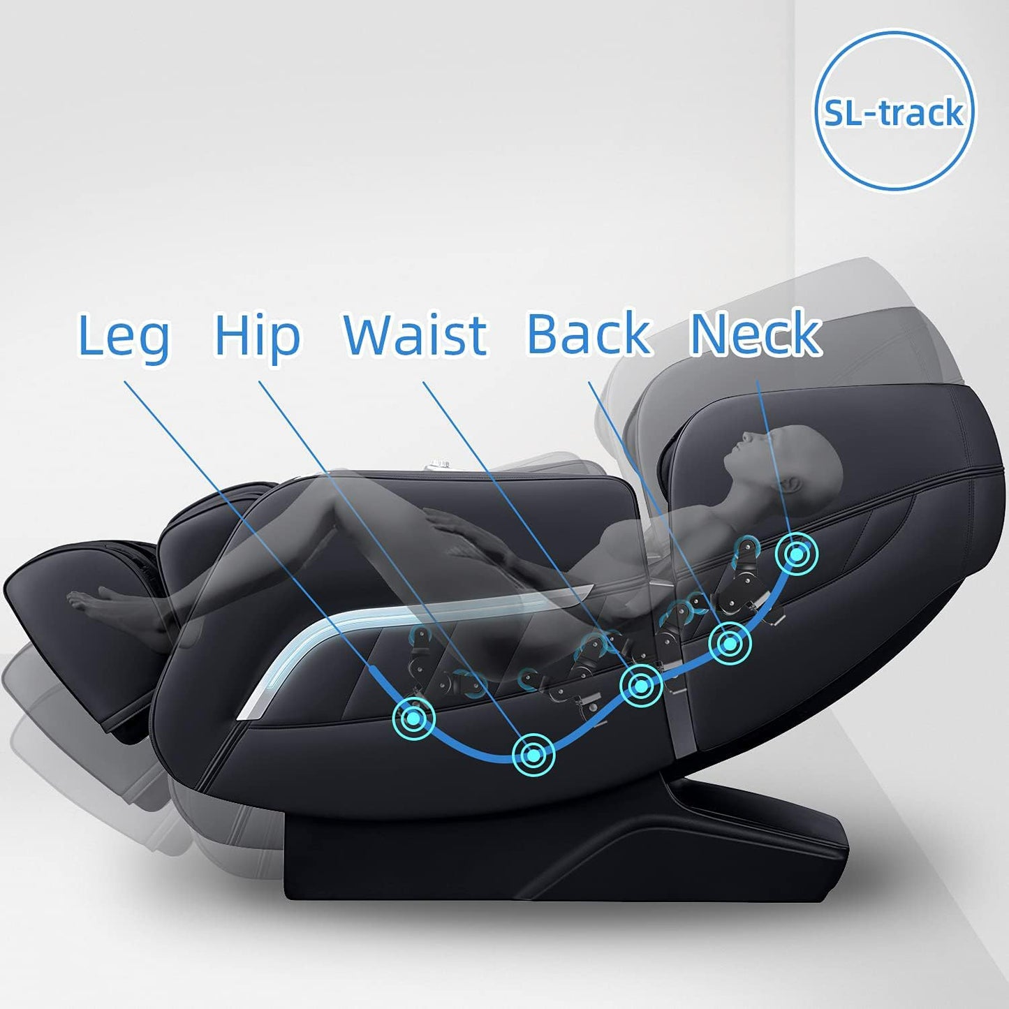 iRest A306 Massage Chair, Full Body Zero Gravity Recliner with AI Voice Control, SL Track, Bluetooth, Yoga Stretching, Foot Rollers, Airbags, Heating (Black)