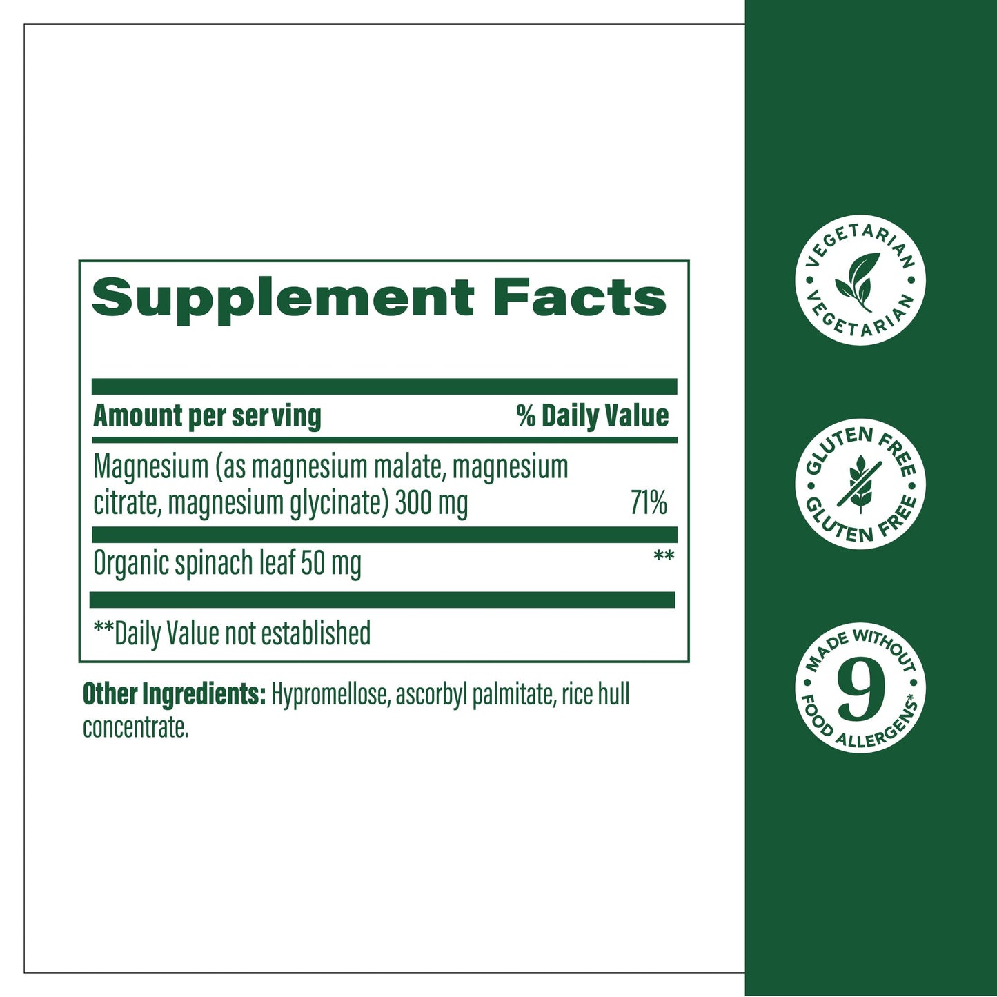 MegaFood Magnesium 300 mg - Highly absorbable blend of Magnesium Glycinate, Magnesium Citrate & Magnesium Malate to Help Support Heart, Nerve Health and Relaxation - 60 Capsules (30 Servings)