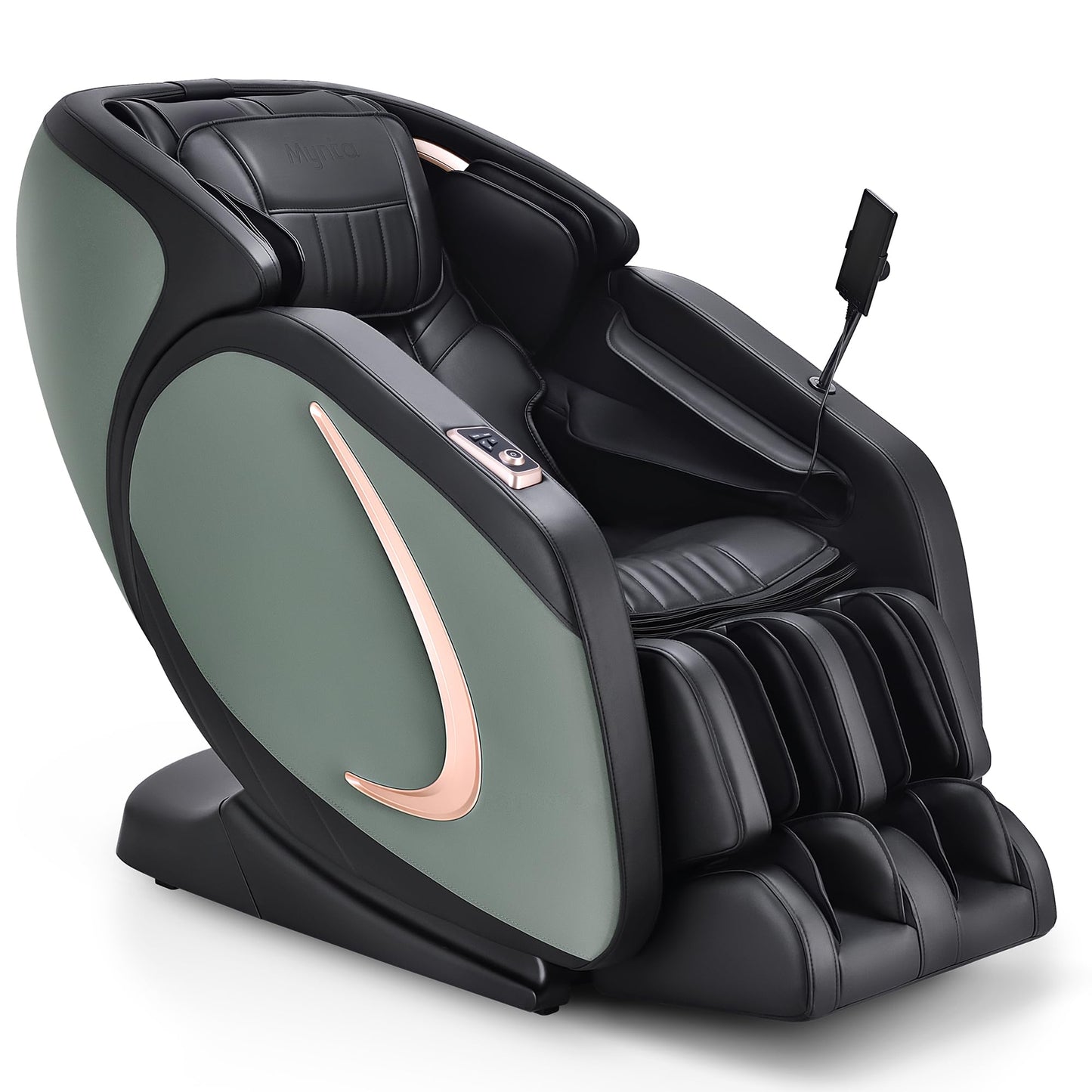 MYNTA 4D Massage Chair Full Body Large Shiatsu Massage Chairs SL-Track Deep Zero Gravity Recliner Yoga Thai Stretching, Waist & Calf Heating, Foot Roller, Music Sync with Hi-Fi Bluetooth Speaker