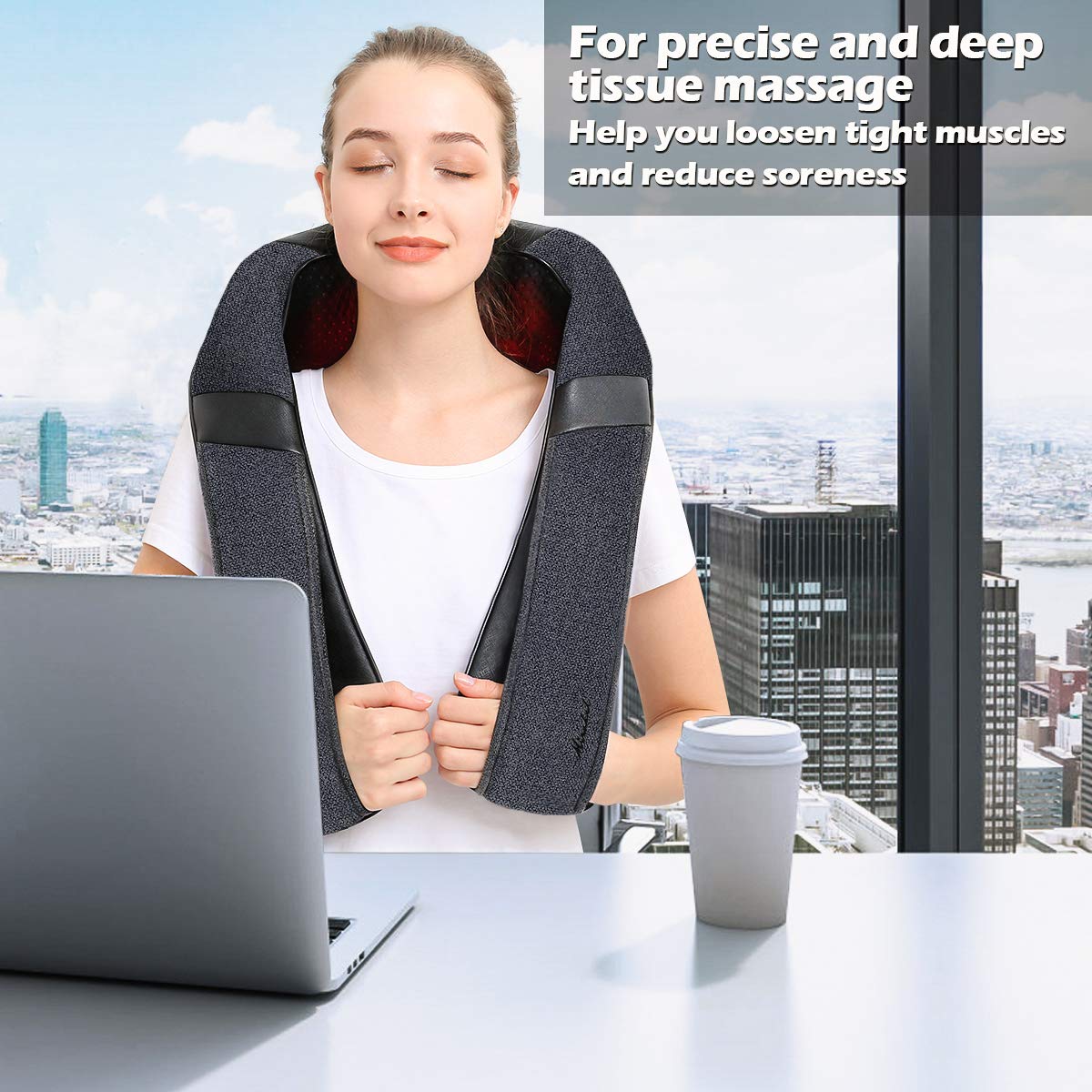 Mirakel Neck Massager with Heat, Shiatsu Shoulder Massager, Electric Kneading Back Massager, Massage Pillow for Pain Relief Deep Tissue, Fathers Day Presents, Mothers Day,Christmas Gifts Get Well Soon