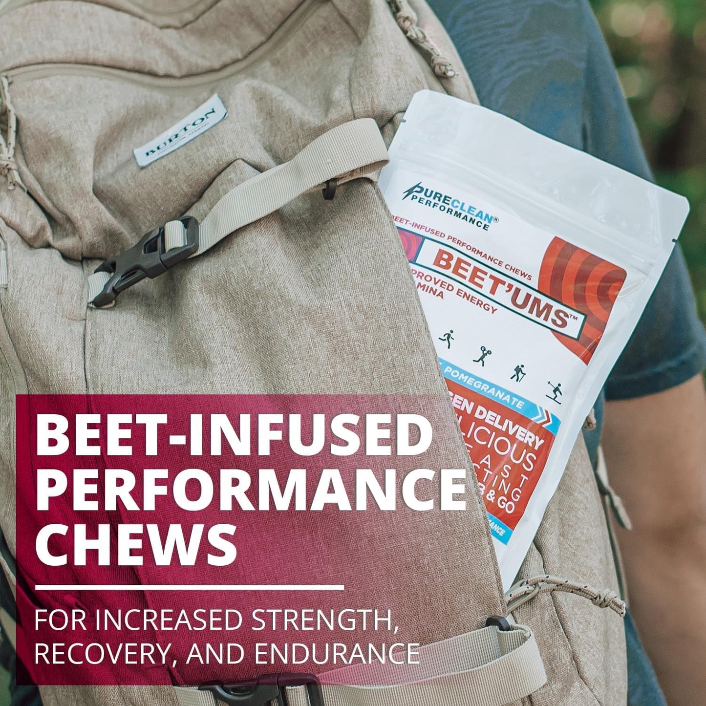 BEET'UMS Beet Chews - Premium Organic Beet Juice Powder Supplement - Nitric Oxide Energy & Blood Flow Circulation Support - Real Chocolate Pomegranate Health Chews with 7 Superfoods (2)