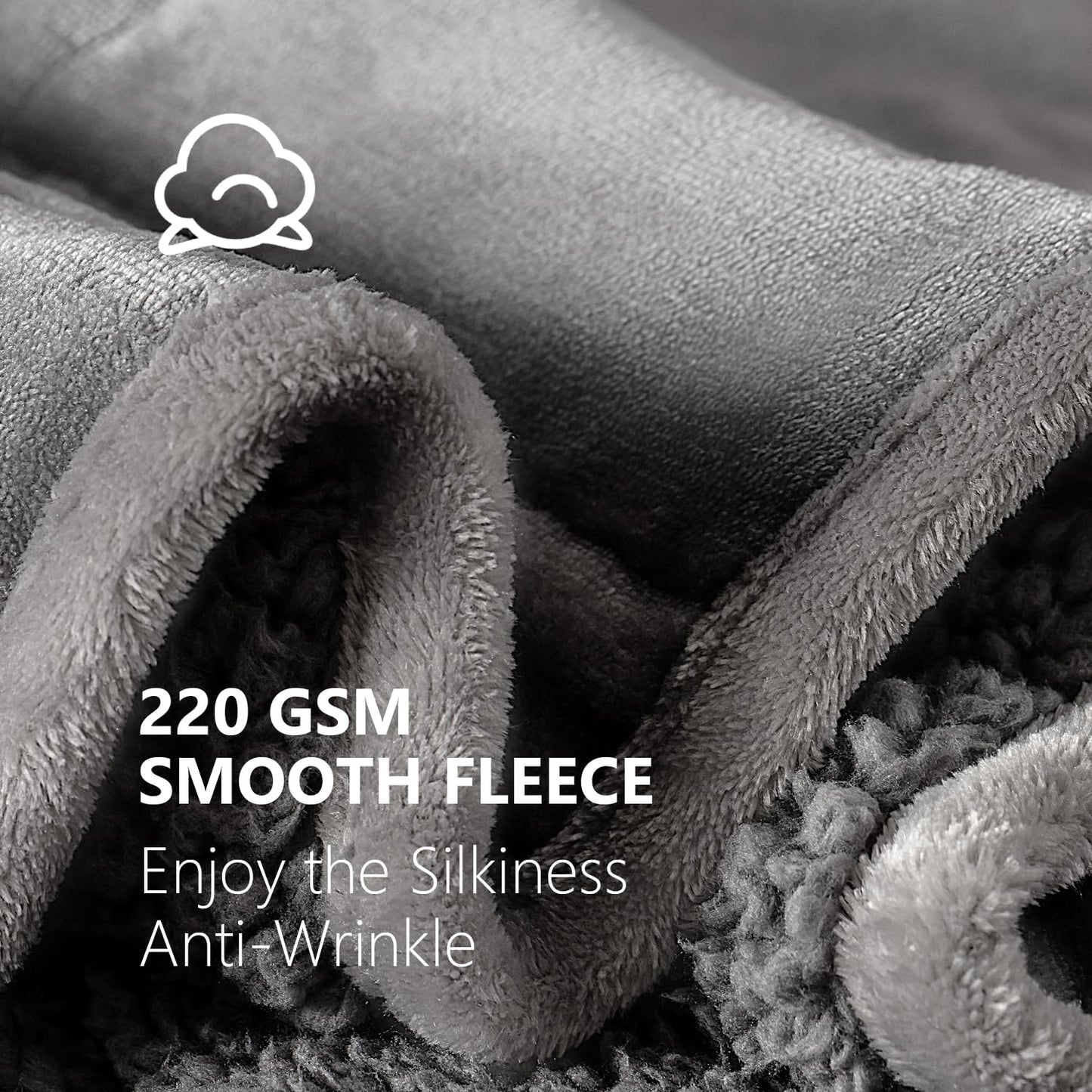 Sivio Sherpa Fleece Weighted Blanket for Adult, 15 lbs Heavy Fuzzy Throw Blanket with Soft Plush Flannel, Reversible Twin-Size Super Soft Extra Warm Cozy Fluffy Blanket, 48x72 Inches Dual Sided Grey