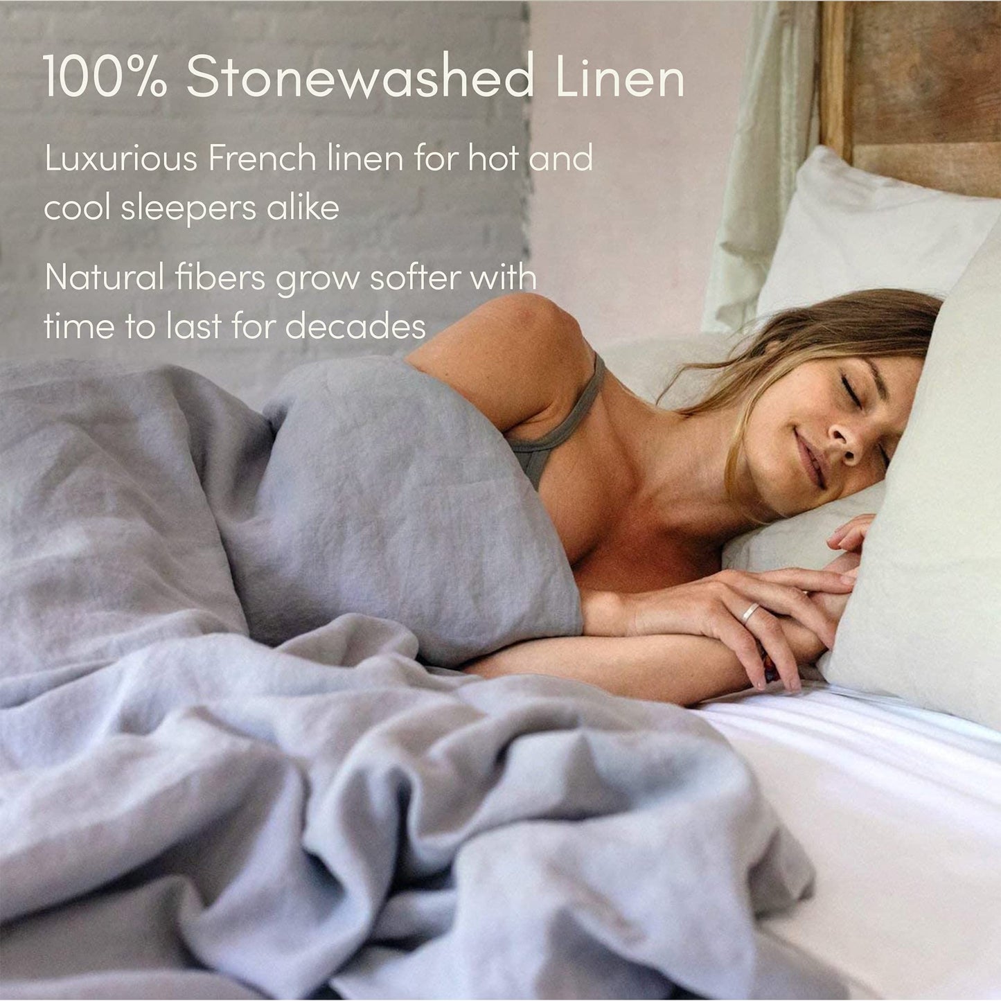 Baloo 100% French Linen Duvet Cover for Weighted Blanket (Dove Grey - 80"x87" - King Size) | Cooling, Soft & Durable | Certified European Flax® | for Baloo 25lbs Weighted Blanket