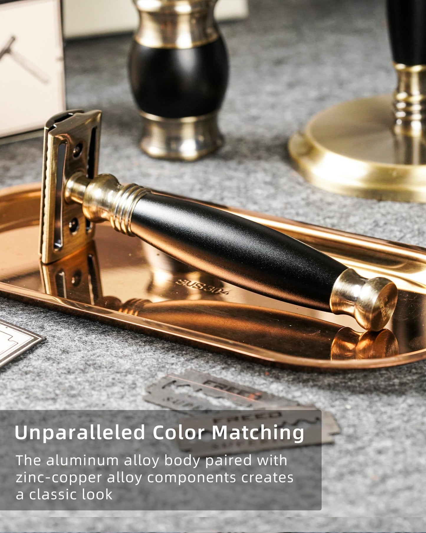 FREED Luxury Shaving Set for Men - Double Edge Safety Razor with alloy handle include 120 count Japanese 6cr13 Stainless Steel blade, It's the best gift for men, fathers,or birthdays
