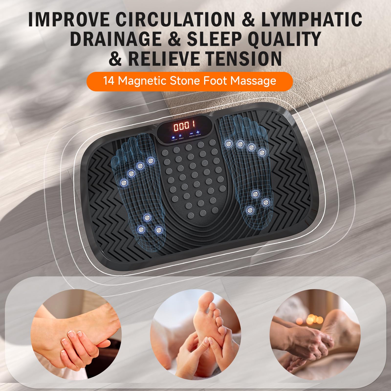 Vibration Plate Machine - Full Body Workout W/ 50 Levels & Resistance Bands | Home Fitness Recovery Vibration Plate Machine - Full Body Workout W/ 50 Levels & Resistance Bands | Home Fitness Recovery