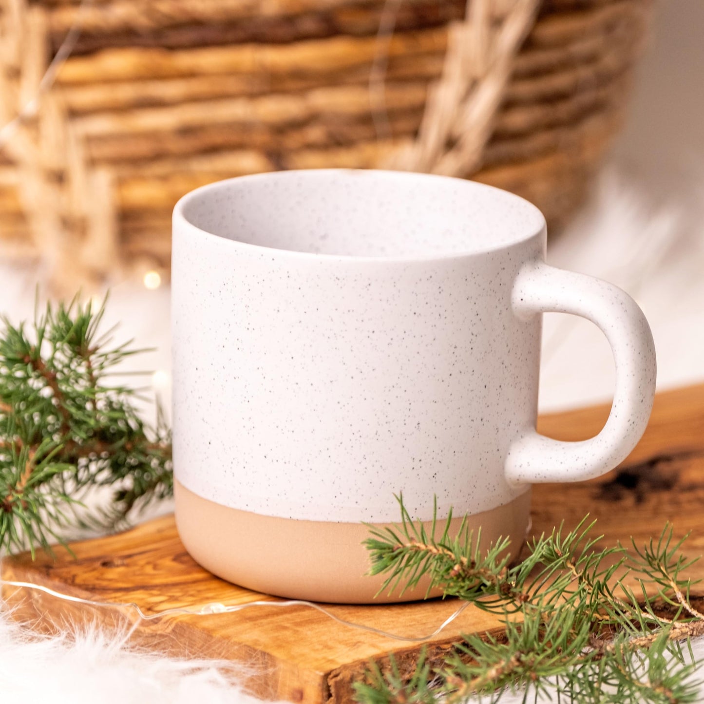 Happy Hygge Gifts Deluxe Hygge Holiday Gift Box - Cozy Knit Blanket, Lighted Wooden House, Pottery Ceramic Mug, and Fuzzy Socks | Thoughtful Comfort Christmas Gift Basket for Women - Friends, Sister,